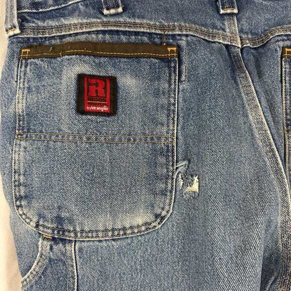Riggs By Wrangler Mens Carpenter Jeans 38x30 Blue Denim Workwear - Picture 5 of 6